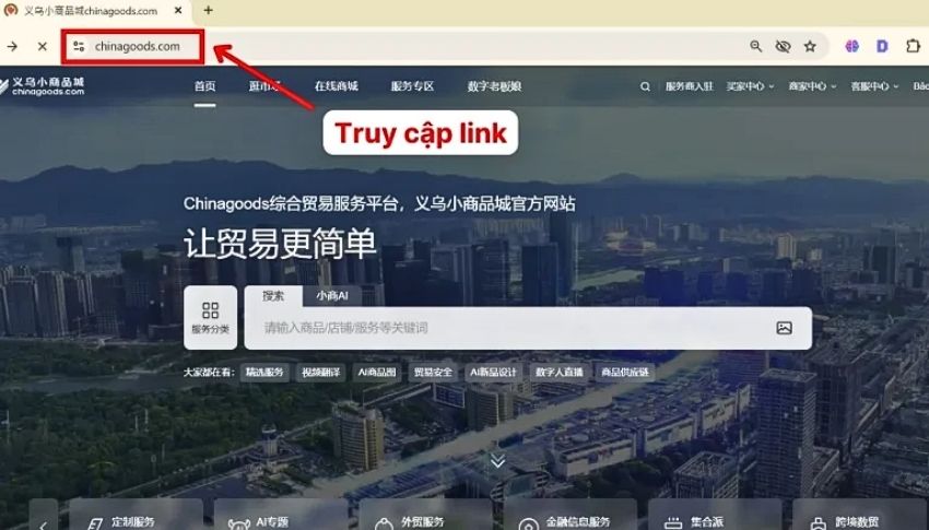 Truy cập trang web Chinagoods để mua hàng