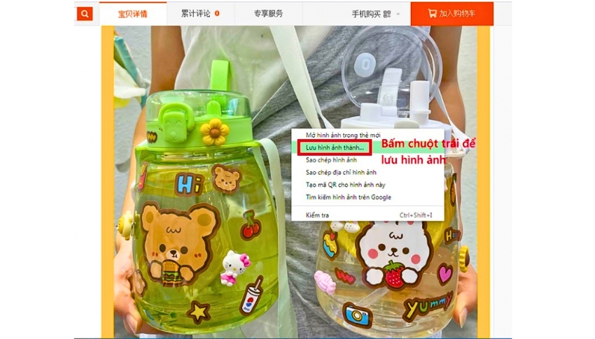 Nhấn chuột trái rồi chọn  "Save image as..."