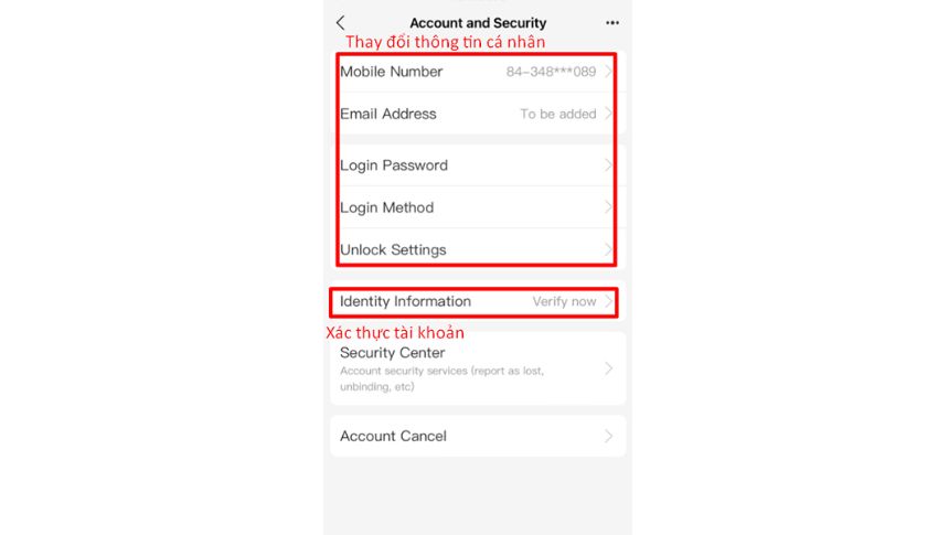 Nhập thông tin cá nhân tài khoản Alipay