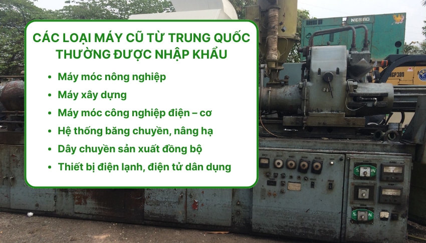 Một số loại máy đã qua sử dụng Trung Quốc được nhập nhiều về Việt Nam