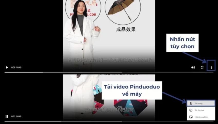 Cách lưu video pinduoduo download về máy