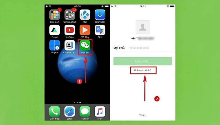 Mở app Wechat