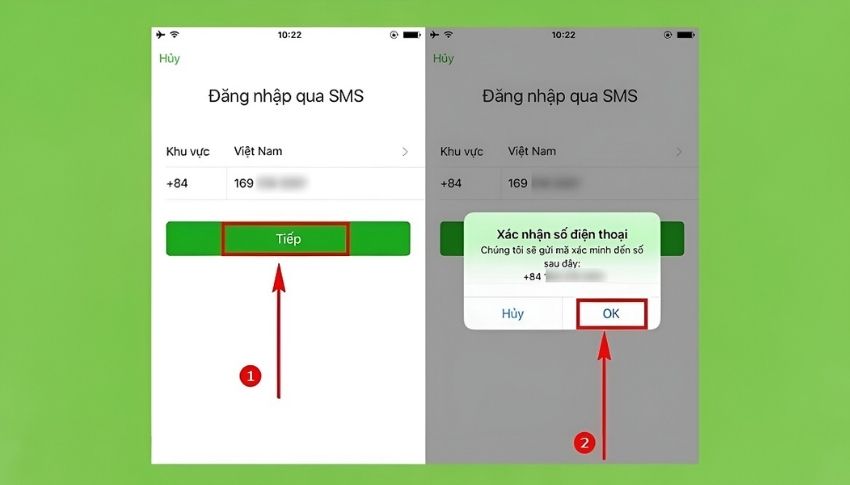 Xác nhận yêu cầu gửi mã