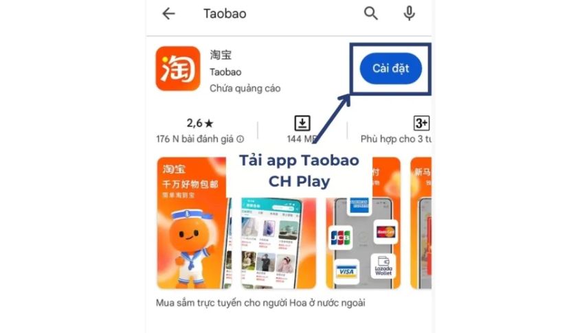 Tìm kiếm ứng dụng Taobao